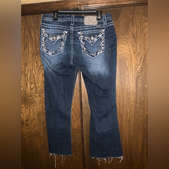 Miss Me Dark Blue Cropped Jeans - Picture 2 of 7